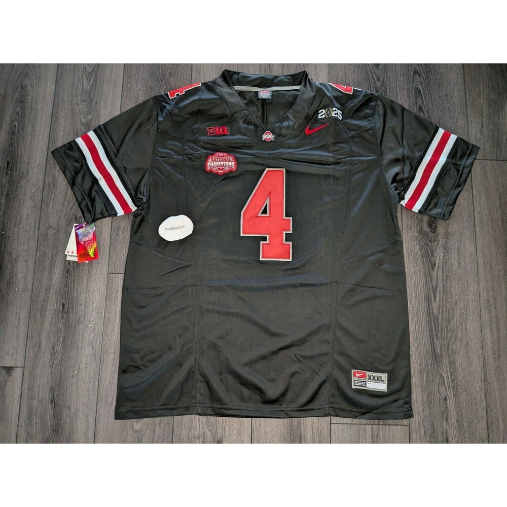 Jeremiah Smith #4 Ohio Buckeyes 🏈 2025 BLACKOUT Natty Champs Men's Jersey - Picture 1 of 7